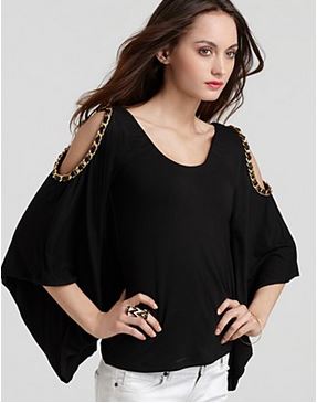 Vito Cold Shoulder Top Black