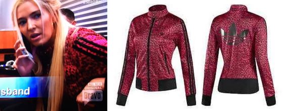 Erika Girardi's Pink Leopard Adidas Track Jacket | Big Blonde Hair