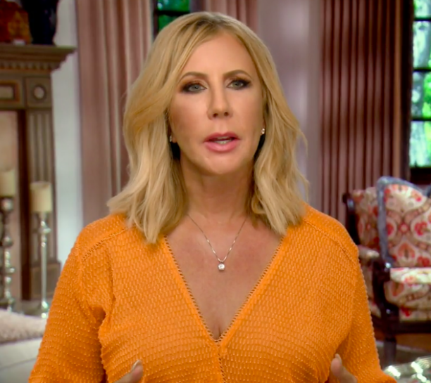 Vicki Gunvalson's Yellow Wrap Top | Big Blonde Hair