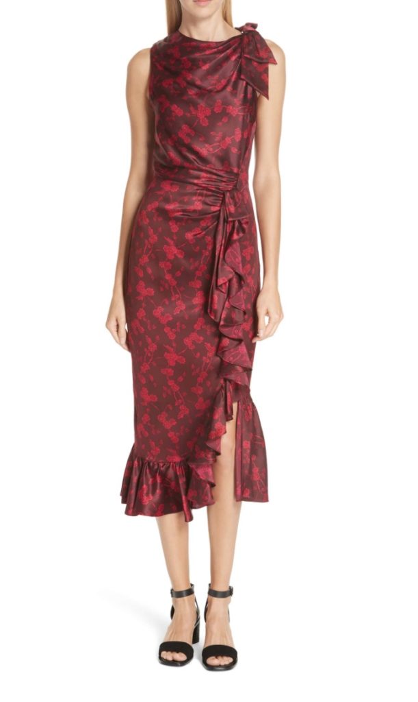 Giuliana Rancic's Red Floral Dress | Big Blonde Hair