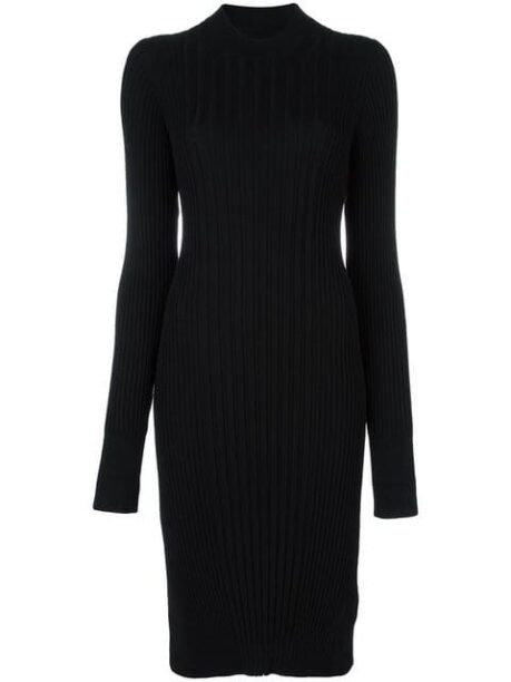 Kris Jenner's Black Ribbed Sweater Dress | Big Blonde Hair