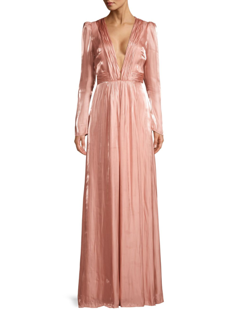 Hannah Brown's Pink Deep V Dress