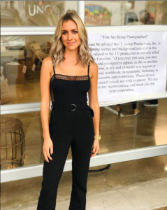 Kristin Cavallari's Black Lace Trim Bodysuit | Big Blonde Hair