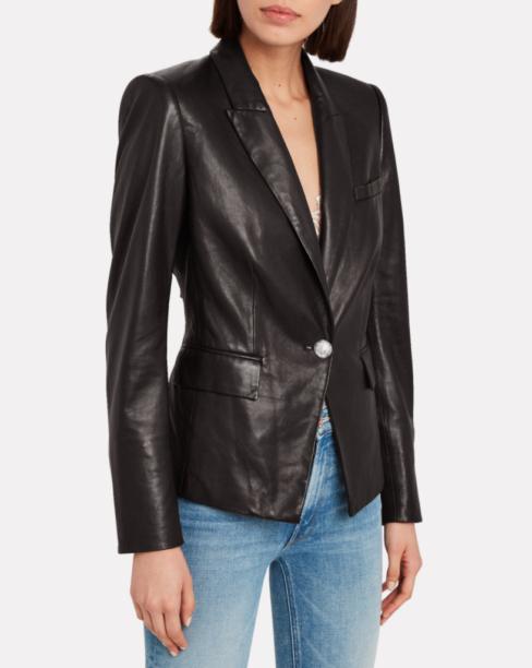 Kyle Richards' Black Leather Blazer | Big Blonde Hair