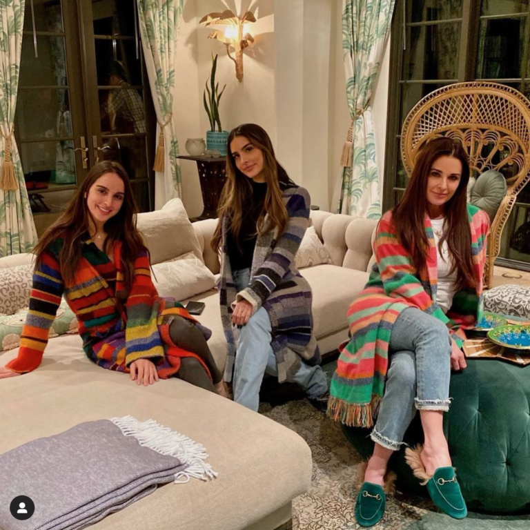 Kyle Richards' Striped Fringe Cardigan