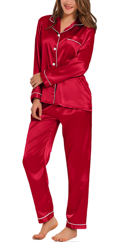 Gina Kirschenheiter’s Red Satin Pajamas | Big Blonde Hair