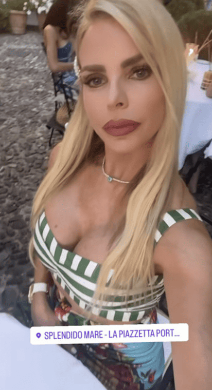 Alexia Echevarria's Green Striped Crop Top