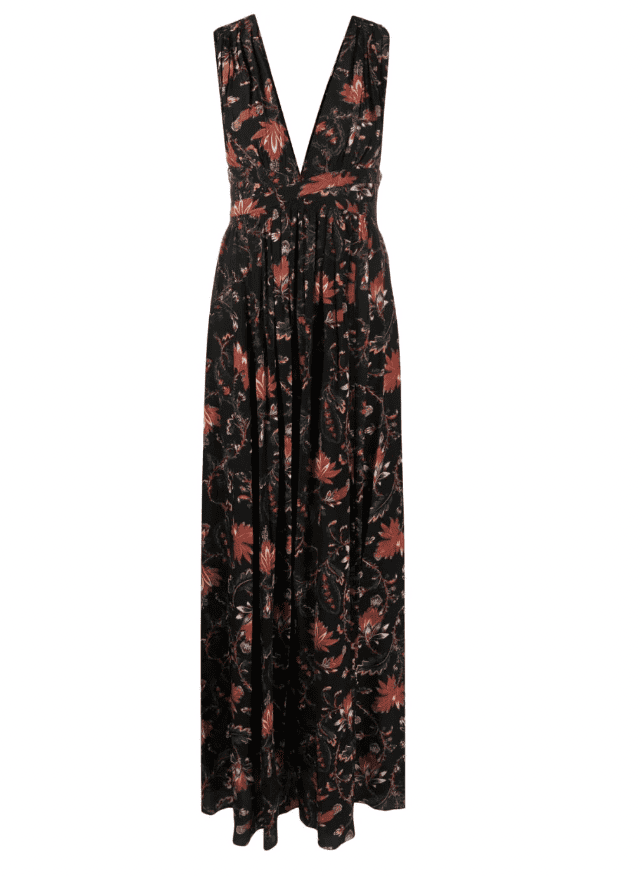 Kyle Richard's Black Floral Maxi Dress