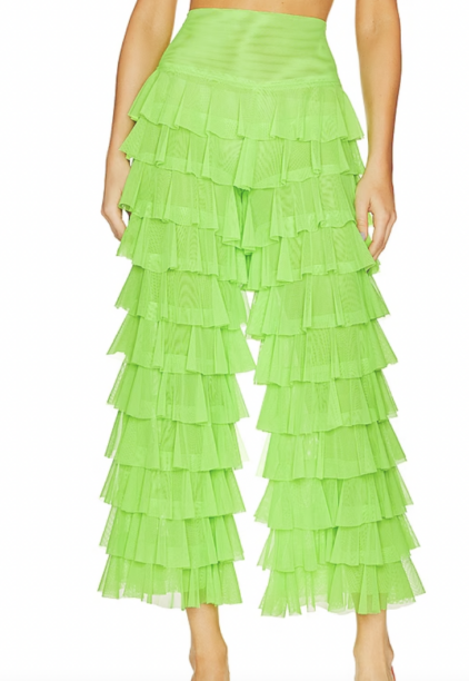 Jennifer Pedranti's Neon Green Cover Up Pants and Bikini