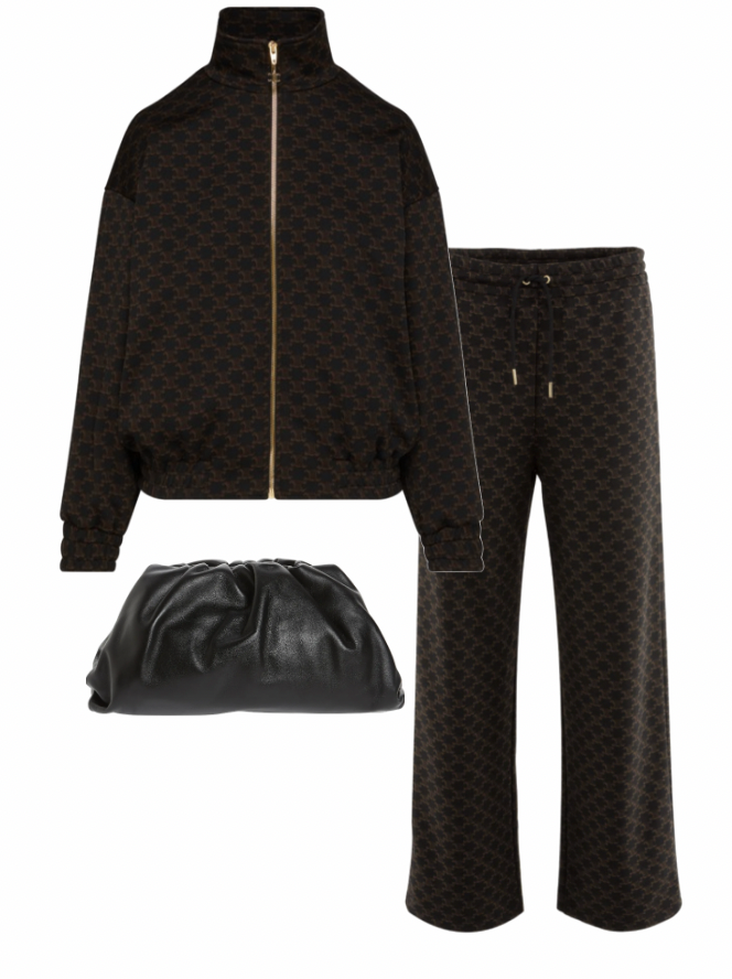 Women's Louis Vuitton Print Casual Velvet Sweat Suit
