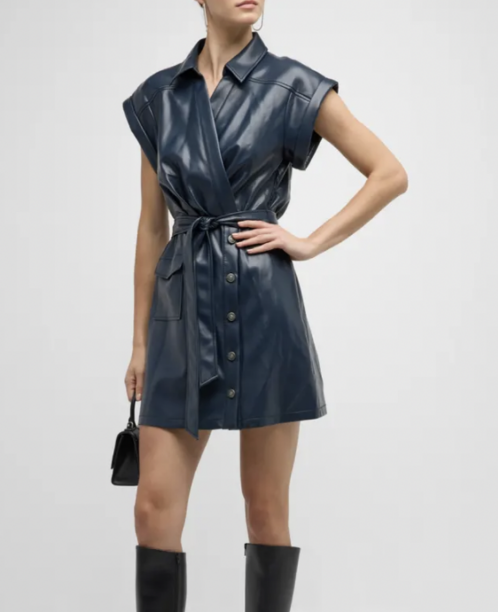 Madison LeCroy's Blue Leather Dress
