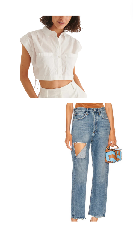 Amanda Batula's Ripped Jeans and White Top
