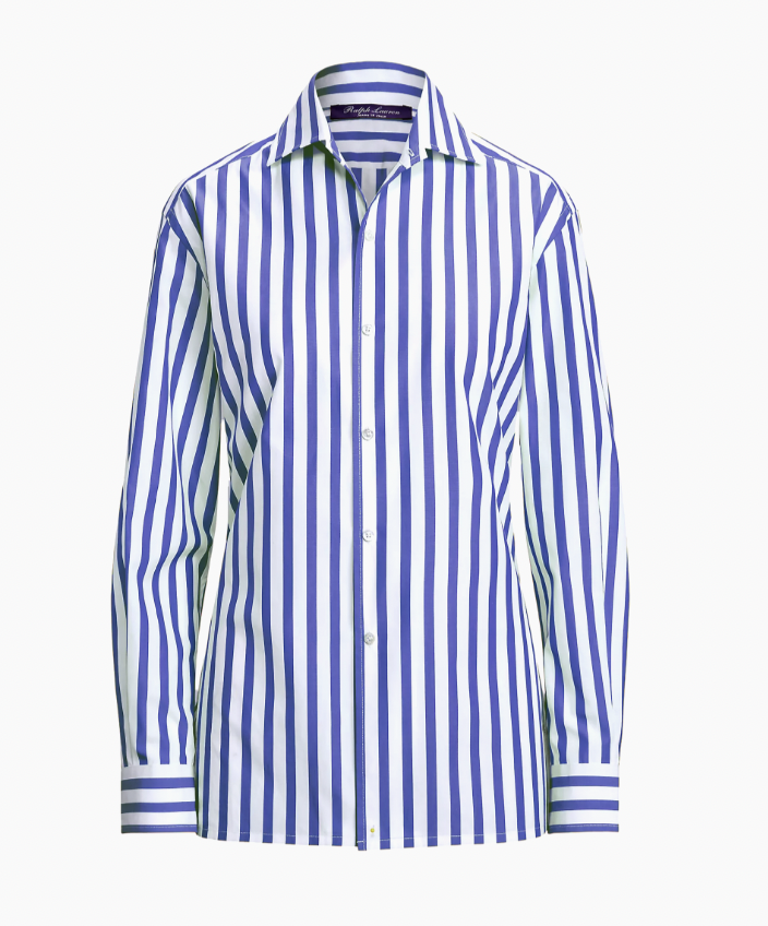 Brynn Whitfield's Blue Stripped Poplin Shirt