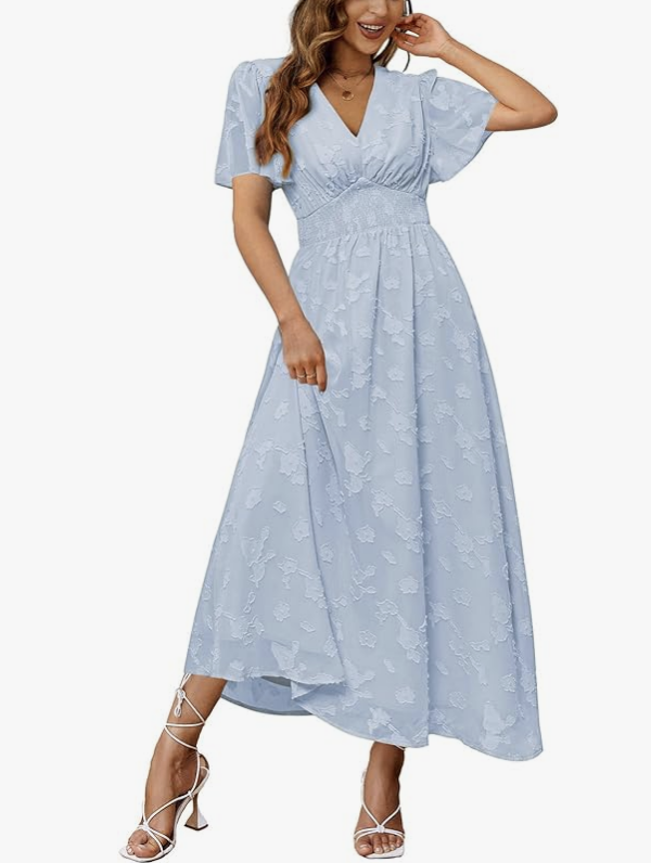 Jennifer Aydin's Blue Floral Lace Maxi Dress
