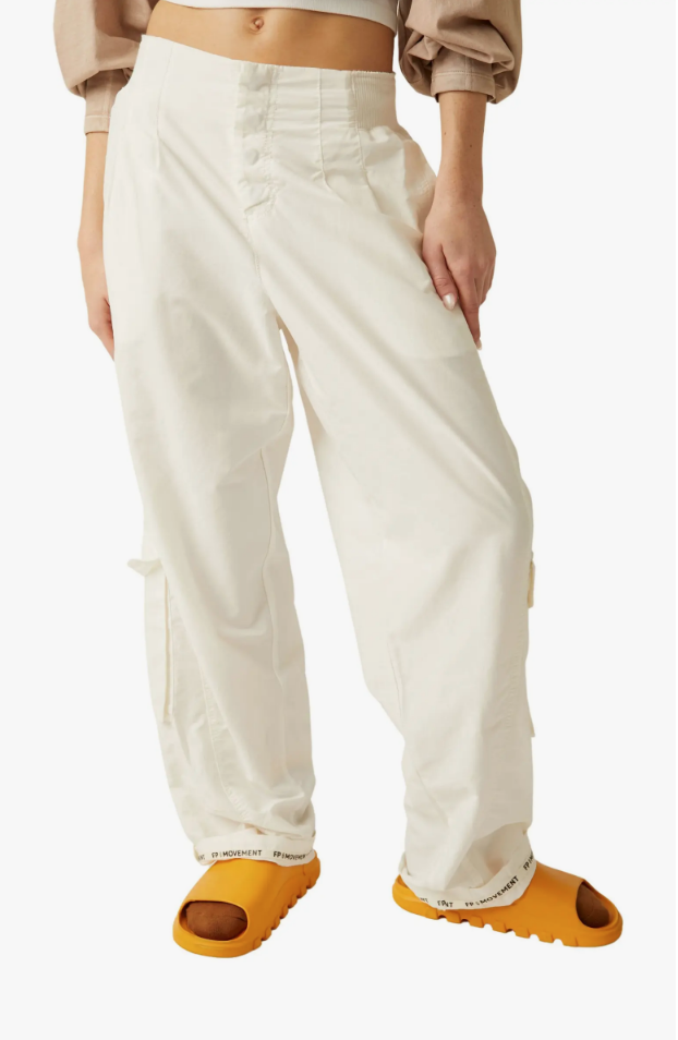 Lindsay Hubbard's White Button Fly Cargo Pants
