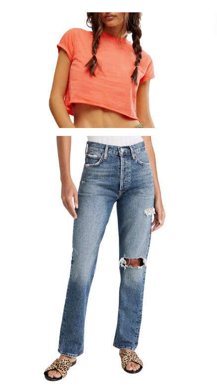 Lindsay Hubbard's Orange Crop Top and Jeans