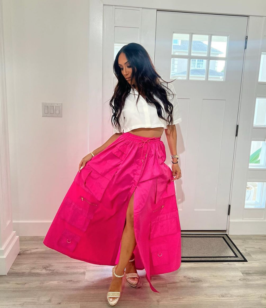 Melissa Gorga's Pink Cargo Maxi Skirt