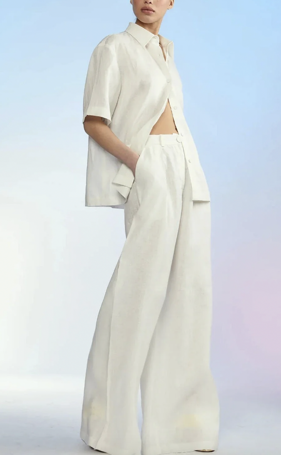 Melissa Gorga's White Linen Pants Set