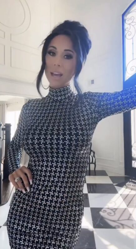 Rachel Fuda's Black Crystal Embellished Turtleneck Dress