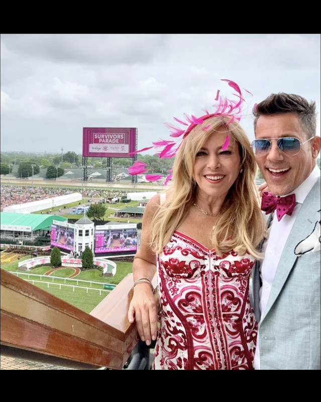 Sutton Stracke's Pink and Red Printed Dress