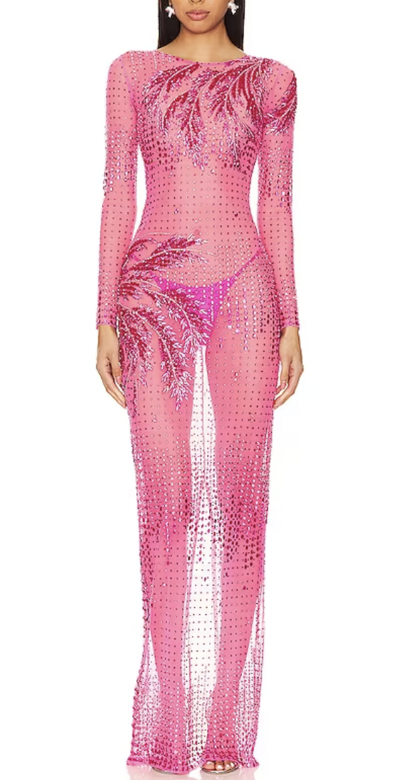 Ariana Madix's Pink Sheer Embellished Dress