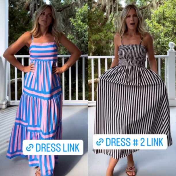 Cameran Eubanks' Striped Maxi Dresses