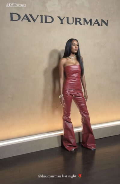 Ciara Miller's Red Leather Pant Set