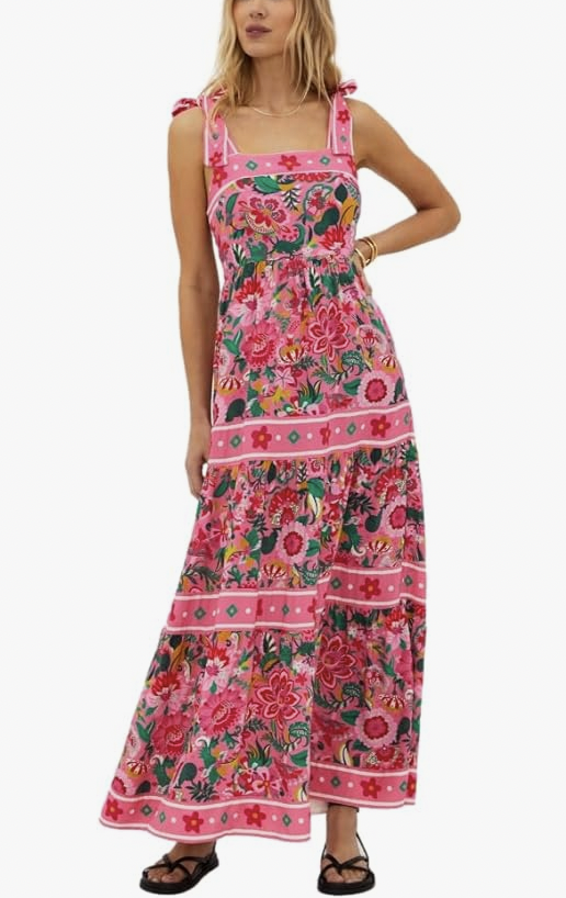 Emily Simpson's Pink Floral Maxi Dress