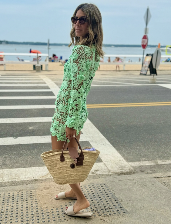 Erin Lichy's Green Crochet Cover Up