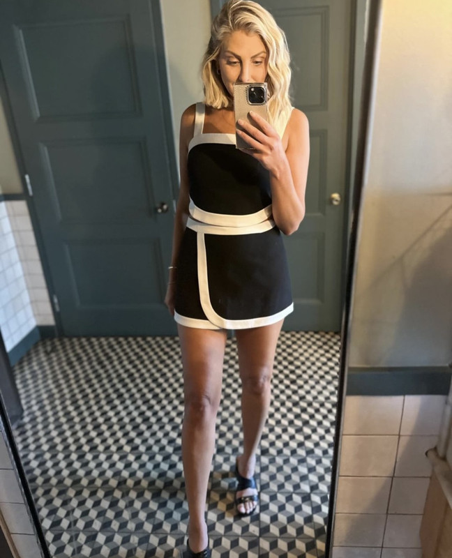 Gina Kirschenheiter's Black Contrast Trim Skirt