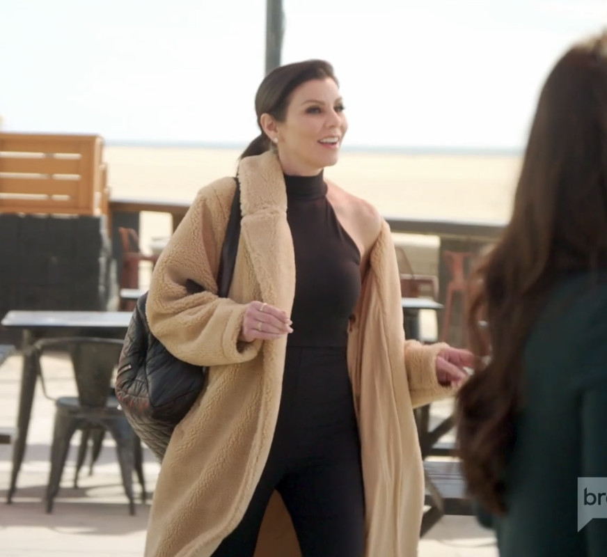 Heather Dubrow's Brown Sherpa Trench Coat