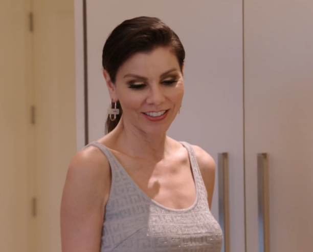 Heather Dubrow's Grey Knit Logo Dress